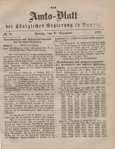 Amts-Blatt der Königlichen Regierung zu Danzig, 27. November 1875, Nr. 48