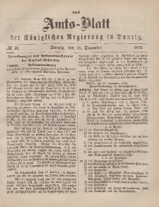 Amts-Blatt der Königlichen Regierung zu Danzig, 11. Dezember 1875, Nr. 50