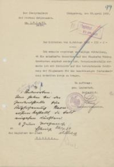 Der Oberpräsident der Provinz Ostpreussen…(22.04.1933)