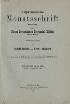 Altpreussische Monatsschrift, 1893, Oktober-Dezember, Bd. 30