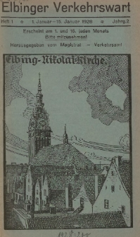 Elbinger Verkehrswart, Heft 1, 1. Januar - 15. Januar 1928, 2 Jahrg.