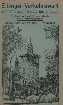 Elbinger Verkehrswart, Heft 4, 16. Februar - 29. Februar 1928, 2 Jahrg.