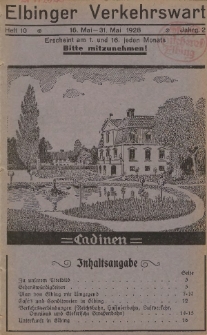 Elbinger Verkehrswart, Heft 10, 16. Mai - 31. Mai 1928, 2 Jahrg.