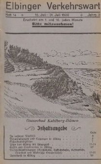 Elbinger Verkehrswart, Heft 14, 16. Juli - 31. Juli 1928, 2 Jahrg.