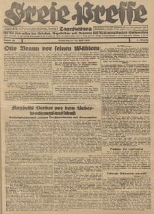 Freie Presse, Nr. 98 Donnerstag 26. April 1928 4. Jahrgang