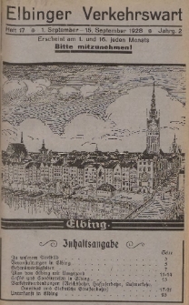 Elbinger Verkehrswart, Heft 17, 1. September - 15. September 1928, 2 Jahrg.