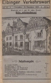 Elbinger Verkehrswart, Heft 23, 1. Dezember - 15. Dezember 1928, 2 Jahrg.