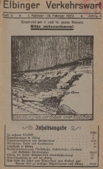 Elbinger Verkehrswart, Heft 3, 1. Februar - 15. Februar 1929, 3 Jahrg.