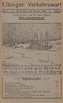 Elbinger Verkehrswart, Heft 4, 16. Februar - 28. Februar 1929, 3 Jahrg.