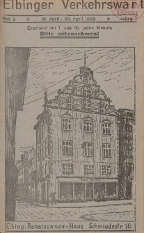 Elbinger Verkehrswart, Heft 8, 16. April - 30. April 1929, 3 Jahrg.
