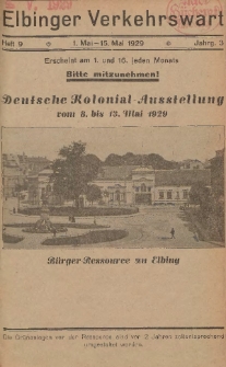 Elbinger Verkehrswart, Heft 9, 1. Mai - 15. Mai 1929, 3 Jahrg.