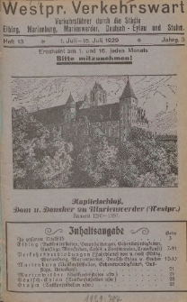 Elbinger Verkehrswart, Heft 13, 1. Juli - 15. Juli 1929, 3 Jahrg.