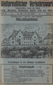 Elbinger Verkehrswart, Heft 14, 16. Juli - 31. Juli 1929, 3 Jahrg.