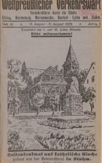 Elbinger Verkehrswart, Heft 16, 16. August - 31. August 1929, 3 Jahrg.
