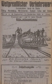 Elbinger Verkehrswart, Heft 18, 16. September - 30. September 1929, 3 Jahrg.