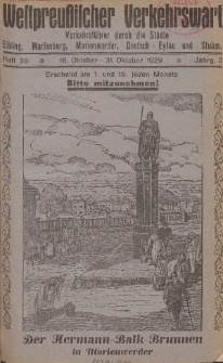 Elbinger Verkehrswart, Heft 20, 16. Oktober - 31. Oktober 1929, 3 Jahrg.