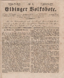 Elbinger Volksbote, Nr. 7, Freitag 28 April 1848, 1 Jahrg.