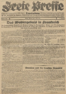 Freie Presse, Nr. 102 Mittwoch 2. Mai 1928 4. Jahrgang