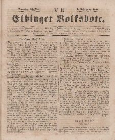 Elbinger Volksbote, Nr. 12, Dienstag 16 Mai 1848, 1 Jahrg.