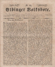Elbinger Volksbote, Nr. 14, Dienstag 23 Mai 1848, 1 Jahrg.
