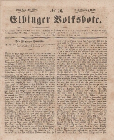 Elbinger Volksbote, Nr. 16, Dienstag 30 Mai 1848, 1 Jahrg.