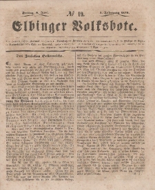 Elbinger Volksbote, Nr. 19, Freitag 9 Juni 1848, 1 Jahrg.