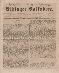 Elbinger Volksbote, Nr. 22, Dienstag 20 Juni 1848, 1 Jahrg.