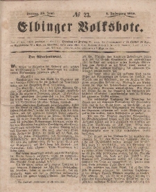 Elbinger Volksbote, Nr. 23, Freitag 23 Juni 1848, 1 Jahrg.