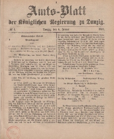 Amts-Blatt der Königlichen Regierung zu Danzig, 6. Januar 1883, Nr. 1