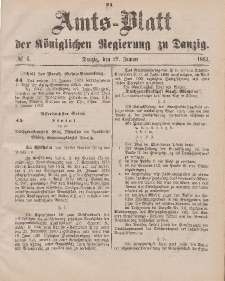 Amts-Blatt der Königlichen Regierung zu Danzig, 27. Januar 1883, Nr. 4