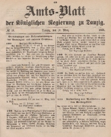 Amts-Blatt der Königlichen Regierung zu Danzig, 10. März 1883, Nr. 10