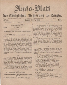 Amts-Blatt der Königlichen Regierung zu Danzig, 7. April 1883, Nr. 14
