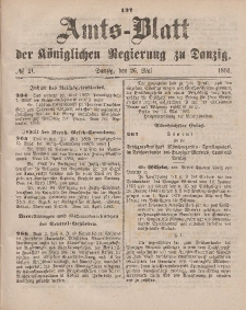 Amts-Blatt der Königlichen Regierung zu Danzig, 26. Mai 1883, Nr. 21