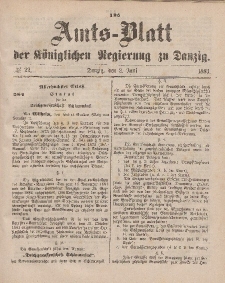 Amts-Blatt der Königlichen Regierung zu Danzig, 2. Juni 1883, Nr. 22