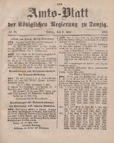 Amts-Blatt der Königlichen Regierung zu Danzig, 9. Juni 1883, Nr. 23