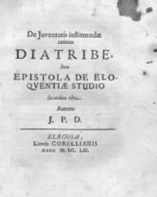 De Juventutis instiuendae ratione diatribe