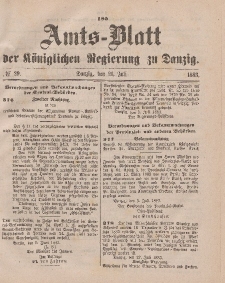Amts-Blatt der Königlichen Regierung zu Danzig, 21. Juli 1883, Nr. 29