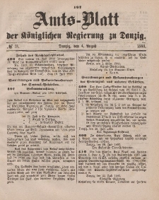 Amts-Blatt der Königlichen Regierung zu Danzig, 4. August 1883, Nr. 31