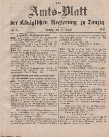 Amts-Blatt der Königlichen Regierung zu Danzig, 18. August 1883, Nr. 33