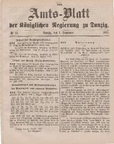 Amts-Blatt der Königlichen Regierung zu Danzig, 1. September 1883, Nr. 35