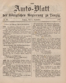 Amts-Blatt der Königlichen Regierung zu Danzig, 8. September 1883, Nr. 36