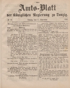 Amts-Blatt der Königlichen Regierung zu Danzig, 15. September 1883, Nr. 37