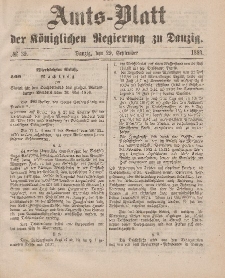 Amts-Blatt der Königlichen Regierung zu Danzig, 29. September 1883, Nr. 39