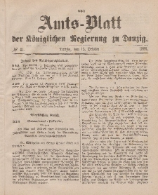 Amts-Blatt der Königlichen Regierung zu Danzig, 13. Oktober 1883, Nr. 41