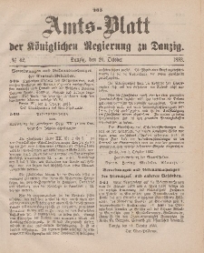 Amts-Blatt der Königlichen Regierung zu Danzig, 20. Oktober 1883, Nr. 42