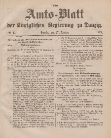 Amts-Blatt der Königlichen Regierung zu Danzig, 27. Oktober 1883, Nr. 43
