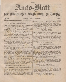 Amts-Blatt der Königlichen Regierung zu Danzig, 3. November 1883, Nr. 44