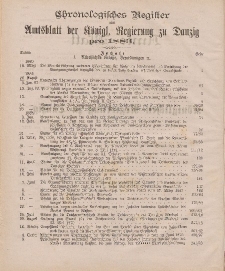 Amts-Blatt der Königlichen Regierung zu Danzig pro 1883 (Chronologisches Register)