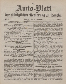 Amts-Blatt der Königlichen Regierung zu Danzig, 1. Februar 1879, Nr. 5