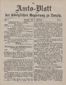 Amts-Blatt der Königlichen Regierung zu Danzig, 1. Februar 1879, Nr. 5